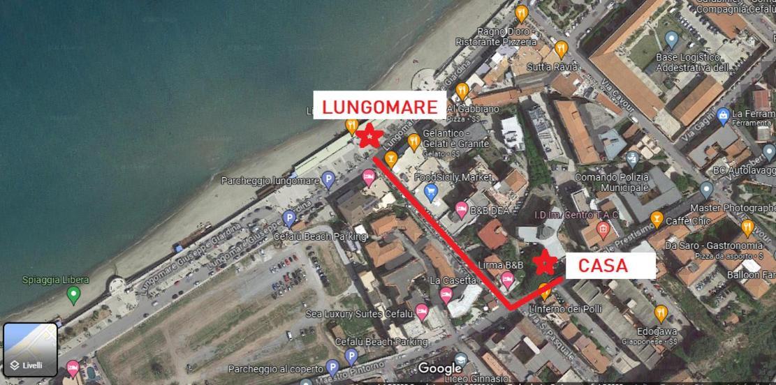 Vintage Sea House Vicino La Spiaggia Del Lungomare Cefalù Extérieur photo
